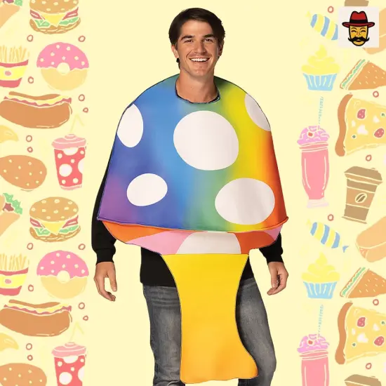 Adults Psychedelic Mushroom Costume, Colorful Foam Tunic for Festivals & Halloween {4}