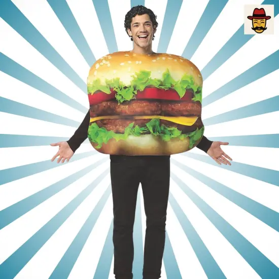 Adult Cheeseburger Costume Printed Tunic Perfect for Parties {4}