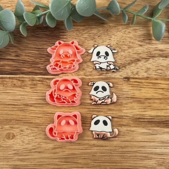 Cute Animal Ghosts Clay Cutters {1}