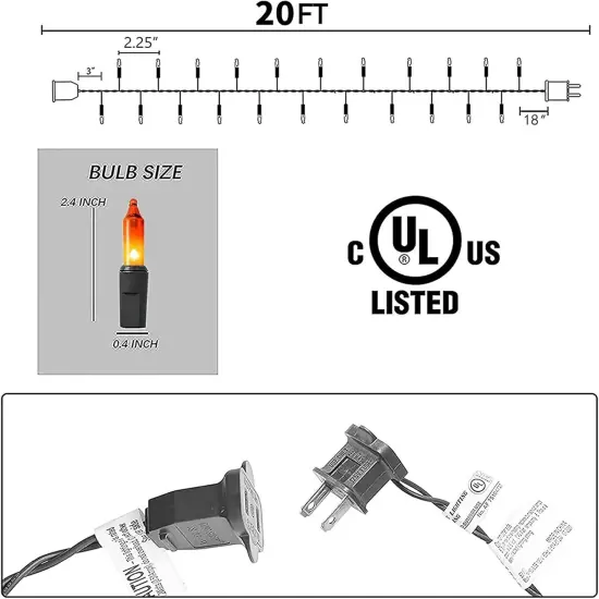 Orange Halloween Lights, 40FT 200 Count Mini String Lights {2}