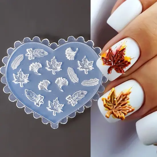 3D Maple Leaf Resin Molds Silicone Nail Tools Fallen Leaves {5}