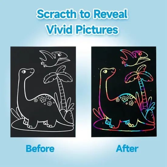 Sets 64 Pcs 8 Pens 2 - LittleTakes 8 Pack Rainbow Scratch Paper Art Crafts {2}