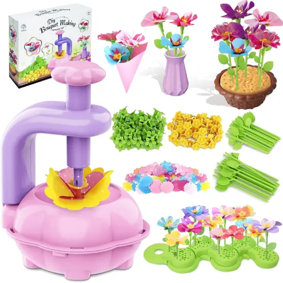 Fabric Flower Bouquet DIY Craft Kit for Kids {1}