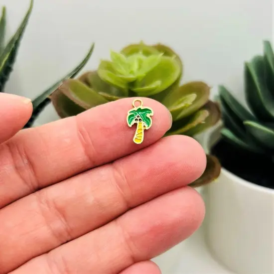 Tiny Palm Tree Charms, 8x13mm {3}