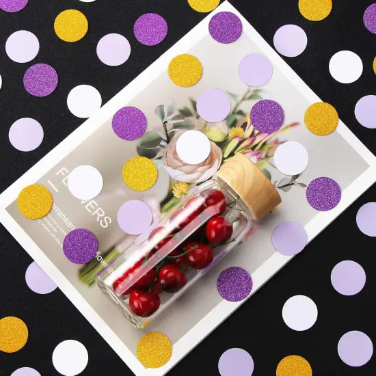 300pcs - White Purple-Gold Party Decorations Confetti {2}