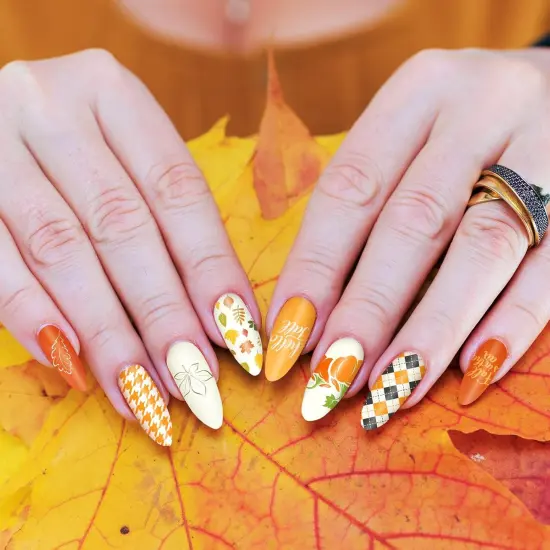 6Pcs Fall Thanksgiving Theme Nail Art Stamping Plate {4}