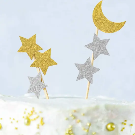 400 Pieces Glitter Star and Moon Paper Confetti Double Side Table Paper Confetti Sequin {3}