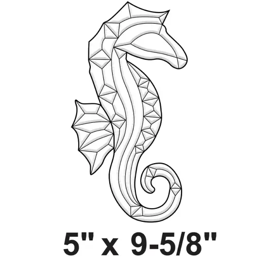 5" x 9-5/8" Exquisite Clear Glass Seahorse Bevel Cluster EC305 {2}
