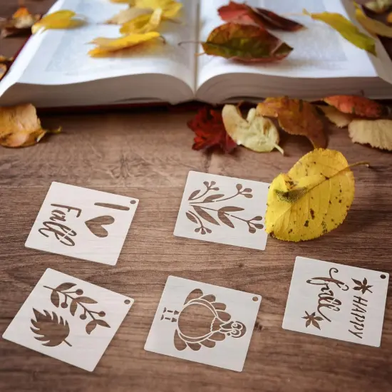 100 Pcs Stencils for Painting on Wood Reusable Stencil 2 x 2 Inch(Maple, Pumpkin) {5}
