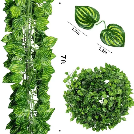 84ft Artificial Vines Greenery Garland Watermelon Leaves Faux Foliage for Wedding Party Garden Home Office {3}