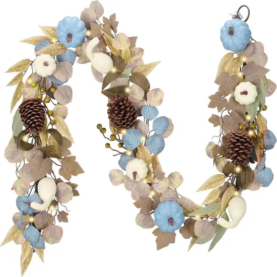 6 FT Artificial Fall Garland with Lights {1}