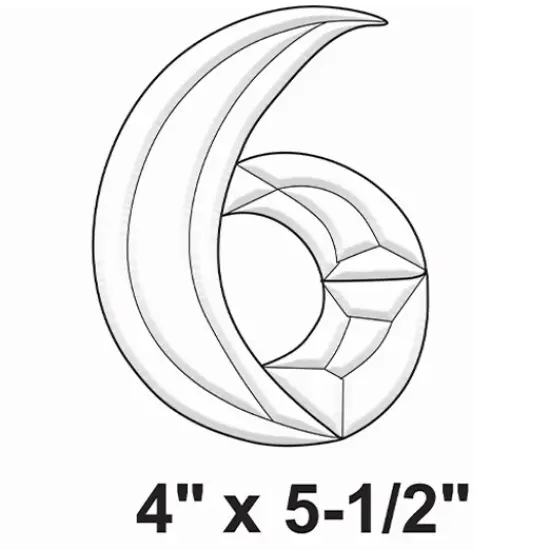 4" x 5-1/2" Exquisite Clear Glass Number 6 Bevel Cluster BN6 {2}