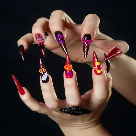 3D Boxes Halloween Nail Art Glitter {4}