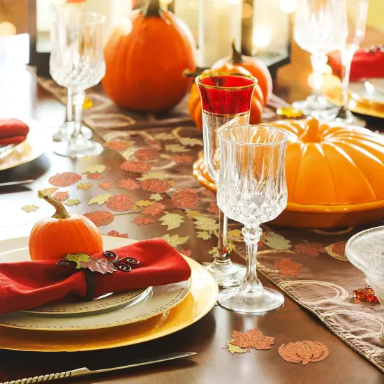 300 Pcs Fall Glitter Confetti Maple Leaf {4}