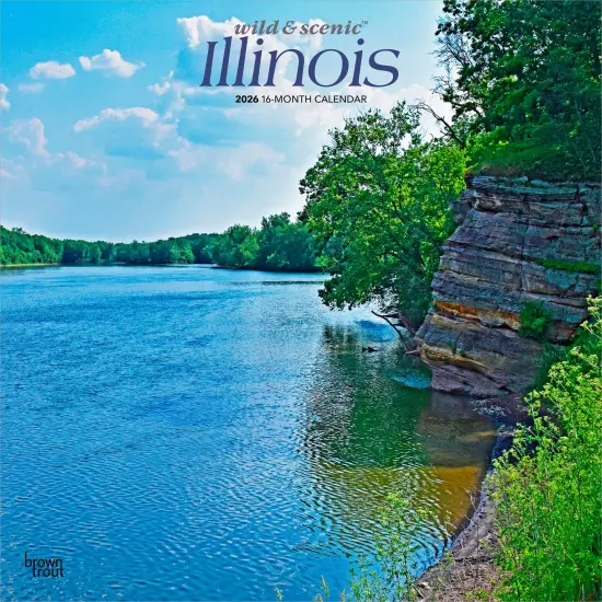 Illinois Wild & Scenic | 2026 12 x 24 Inch (Hanging) Monthly Square Wall Calendar | Plastic-Free {1}