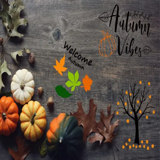 8PCS Fall Stencil Set for Painting on Wood Crafts {4}