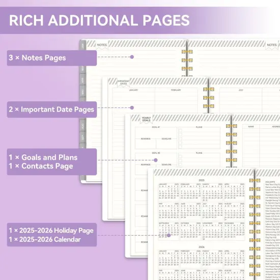 2025 Planner- Weekly and Monthly Planner, 2025 Calendar Planner for Women, Jan.2025 - Dec.2025, 2025 Daily Planner with Monthly Tabs,Purple, 7"x10" {5}