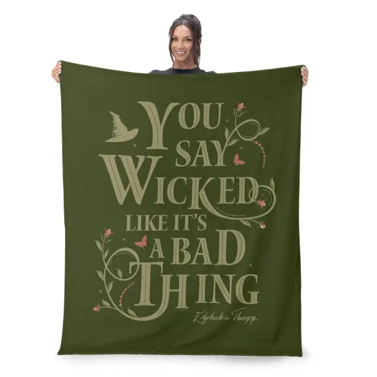 Universal Wicked Silk Touch Sherpa Throw Blanket Say Wicked {2}
