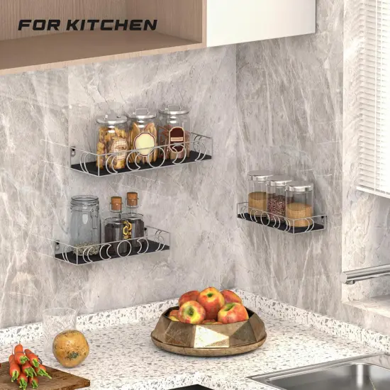 Moon Phase Wall Shelves Black Silver {5}