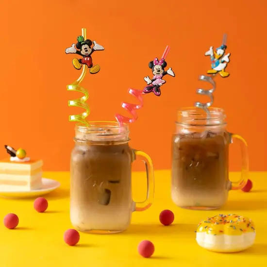 24Pcs Mickey Birthday Party Supplies Reusable Drinking Straws {3}