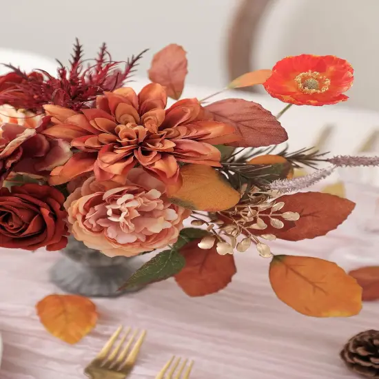 Artificial Flowers Combo Box Set - Orange {4}