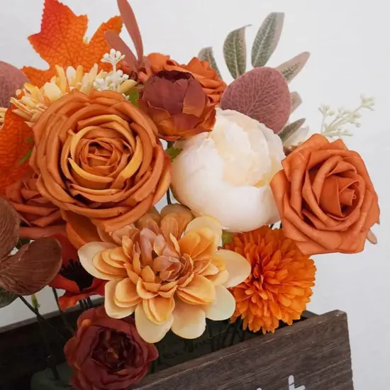 Terracotta Fall Artificial Wedding Flowers {3}