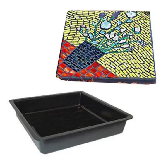 Diamond Tech Garden Form 12" Square &ndash; Reusable Mosaic Mold for Garden Walkways, Patios Tabletops & More {1}