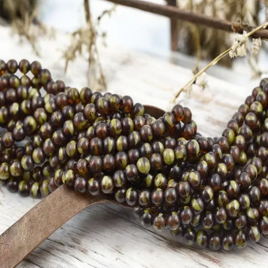 *50* 6mm Blended Topaz & Sage Green Round Druk Beads {1}