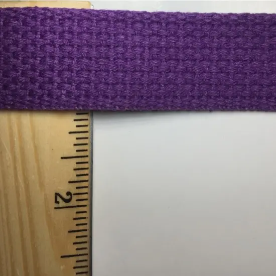 1" Cotton Webbing - 10 Continuous Yards - Made in USA! Purple {2}