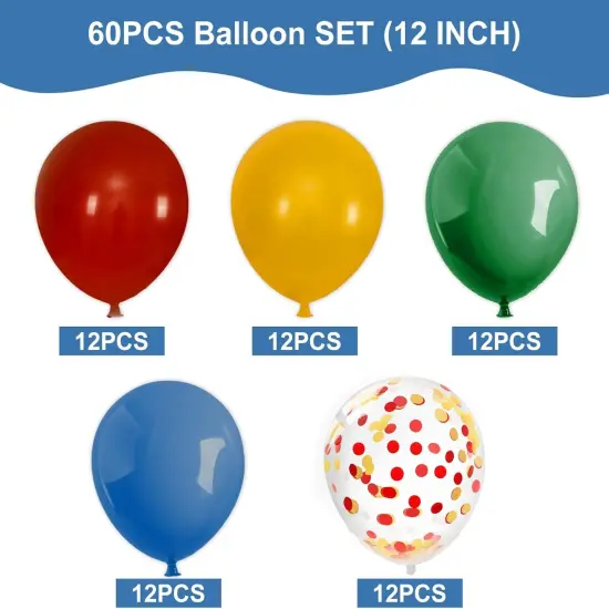 Wizard Birthday Party Balloon Green Blue Gold Red Latex Balloon 60Pcs Magical Confetti Balloon for Baby Shower Party Decor, 12 In {2}