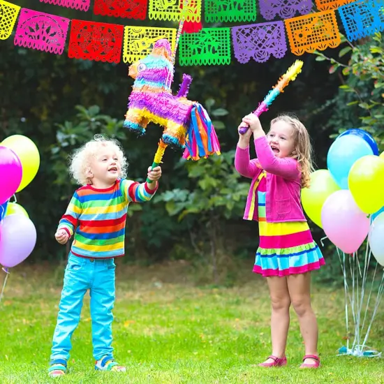5 Packs Mexican Party Decoration, 90 Feet Plastic Papel Picado Fiesta Banner Cinco de Mayo Garland {4}