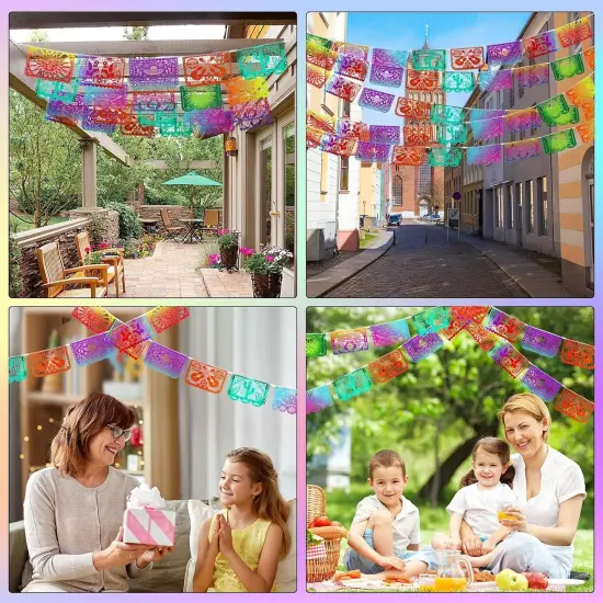 33 Feet Mexican Fiesta Banners -Large Plastic Papel Picado Banner Fiesta Party Decorations {3}