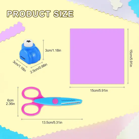 42 Pack Craft Scissors Decorative Edge, Hole Punch Shapes Craft, Cardstock Paper for DIY Art, Crafts, Scrapbook, Card Making, School Supplies {4}