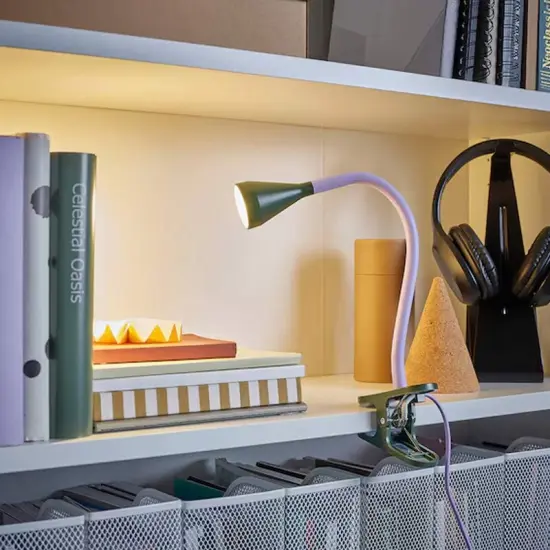 LED Clamp Spotlight Lightweight and Easy To Move Lilac/dark green {7}