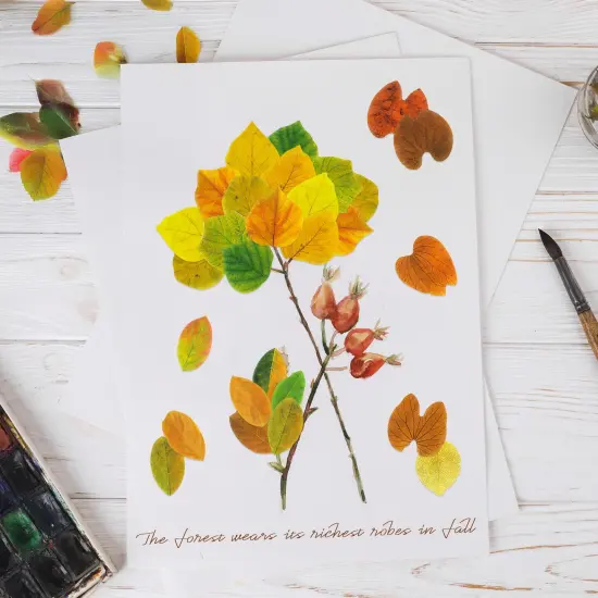 Wrapables Decorative Fall Leaves Washi Tape Stickers Colorful Autumn Leaves for Scrapbooking, Stationery, Diary, Card Making, Arts & Crafts, 4 Rolls (200 Pieces Total) {4}