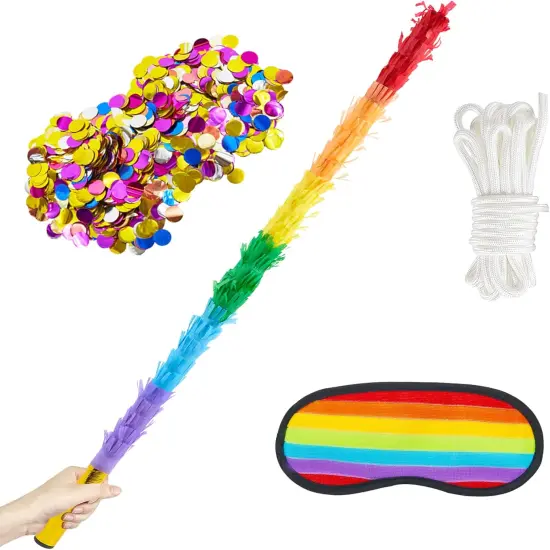 30 Inch Pi&ntilde;ata Stick Kit Rainbow Very Sturdy Will Not Break, Suitable for Kids Adults Can Have Fun at Any Party {1}