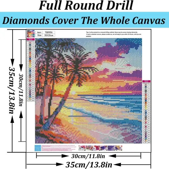 5D Coconut Tree Beach Diamond Art Kits for Adults {5}