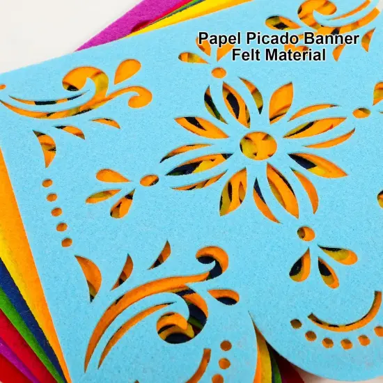 2 Mexican Fiesta Party Decorations Banners, Felt Cinco de Mayo Decorations Banner {2}