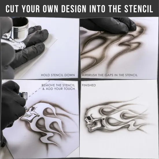 Custom Shop 8" x 10" Airbrush Stencil Blanks (Pack of 3 Sheets) - Make, Cut Your Own Stencil Designs - Thick Reusable Mylar {3}