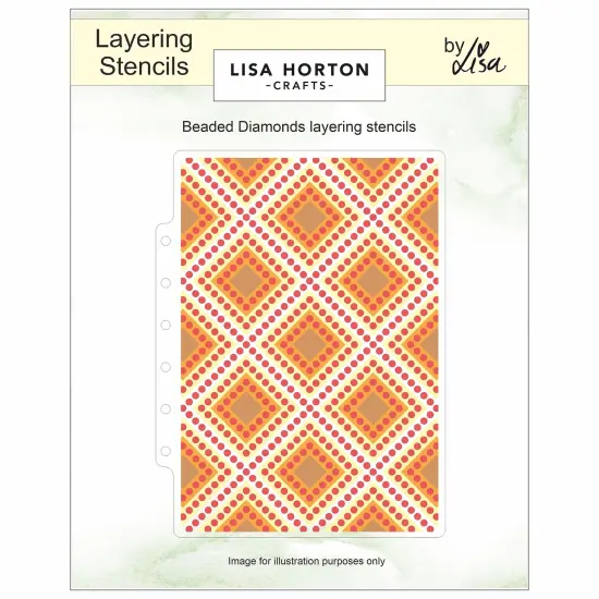Lisa Horton Crafts Layering Stencils 5"X7"-Beaded Diamonds {1}