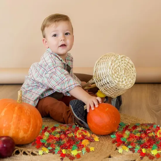 400 Pieces Acrylic Leaves Maple Acorns Table Decor {2}