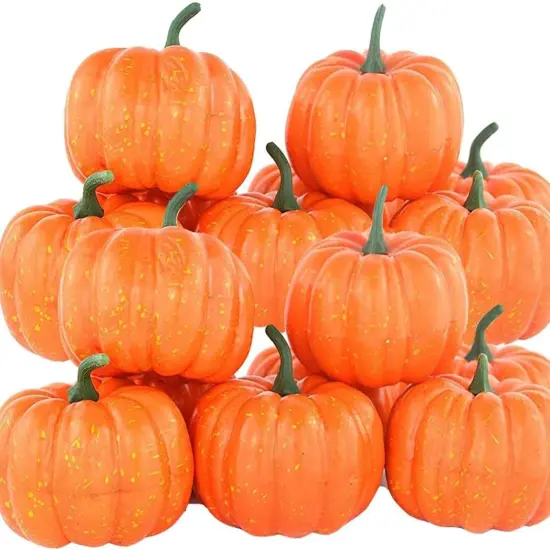 Artificial Mini Pumpkin for Decoration 12 PCS (Orange) {1}