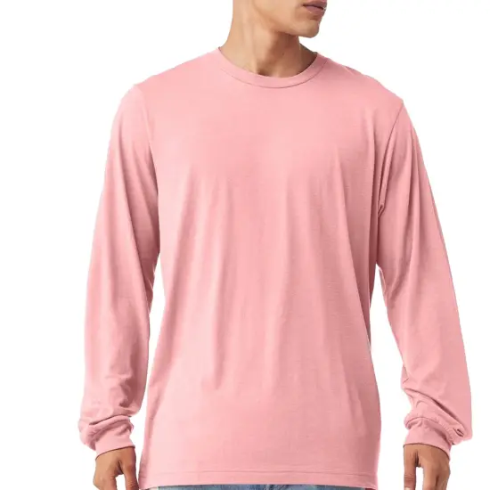 Bella + Canvas Long Sleeve T-Shirt, Men&rsquo;s Heavy Cotton Jersey Tee, Multicolor Pink {1}