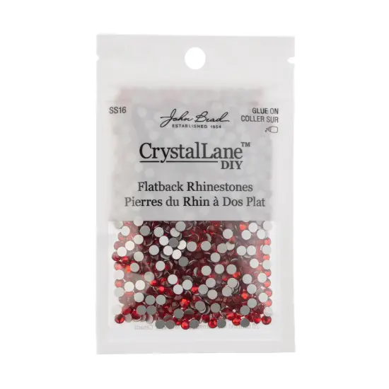 Crystal Lane DIY SS16 Glass Flatback Rhinestones, 1440pcs Siam {3}