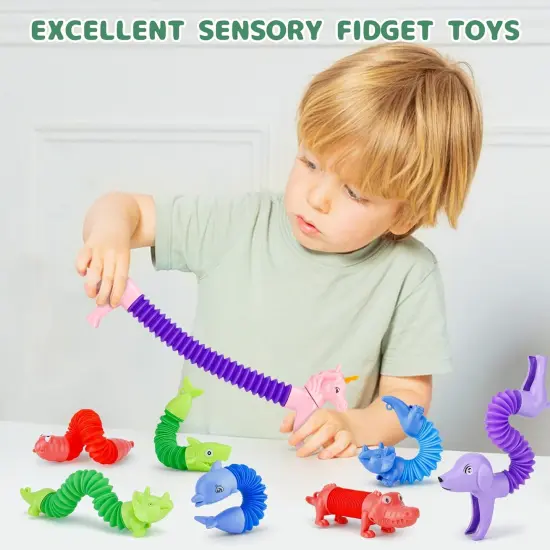 20Pcs Animal Pop Tubes，Easter Fidget Toys for Toddlers,Party Favors, Carnival Prizes, Valentine's Day Birthday Gifts, Sensory Toys for Kids 3-8, Pi&ntilde;ata Stuffers, Autism Toys {5}