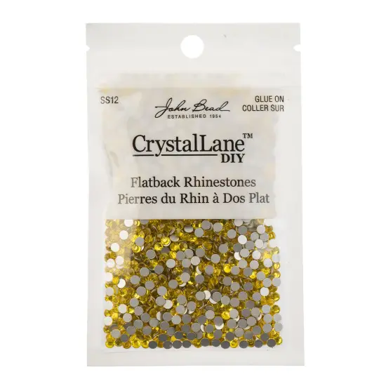 Crystal Lane DIY SS12 Glass Flatback Rhinestones, 2880pcs Citrine {3}