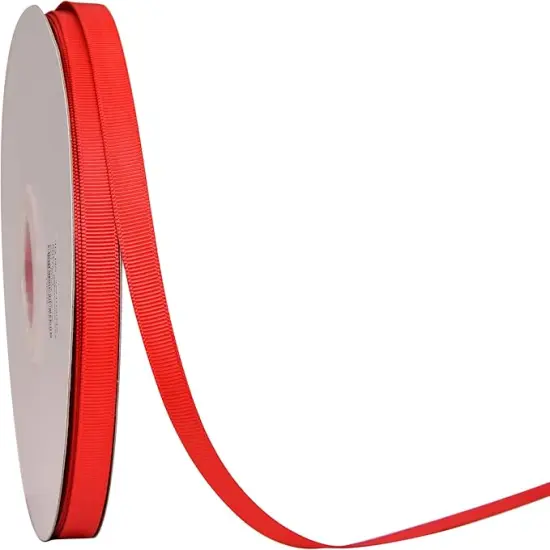 Red Grosgrain Ribbon, 3/8 Inch 50 Yards, for Gift Wrapping Crafts Hair Bows Wedding Party Decoration {1}