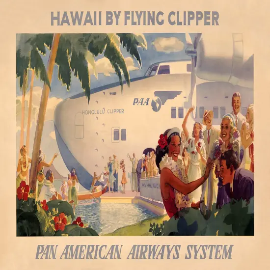 Hawaii - Pan Am Vintage Travel Poster Prints {1}