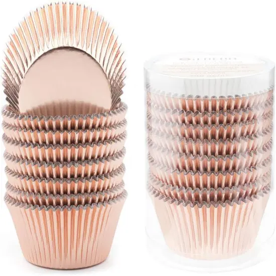 Rose Gold Foil Cupcake Liners Standard Baking Cups Muffin Wrappers for Wedding Birthday, 200-Count {2}