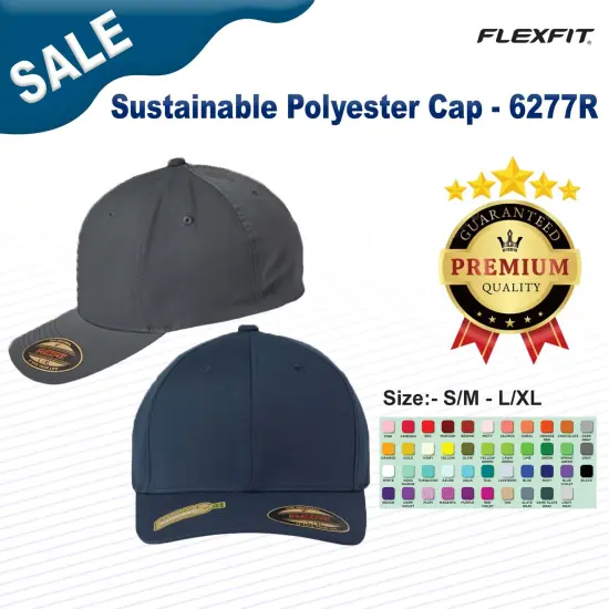 Flexfit&reg; Sustainable Polyester Cap Black {3}